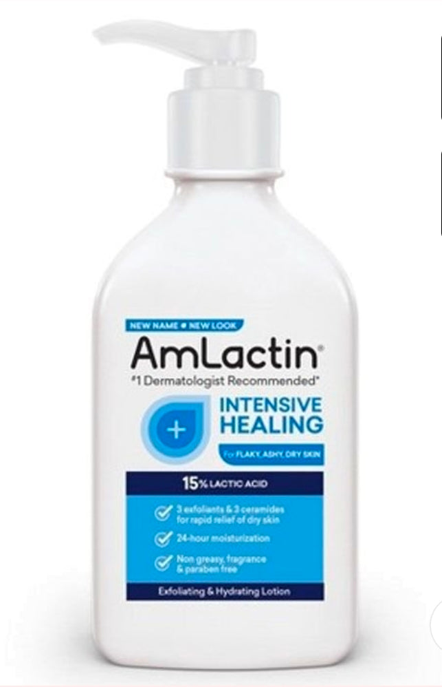AmLactin Intensive Healing 15% Lactic Acid Exfoliating and Hydrating Lotion 255g — #1 Dermatologist Recommended