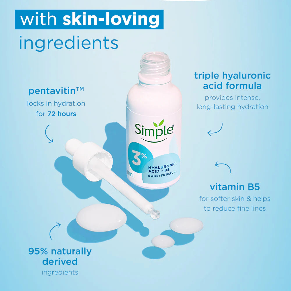 Simple 3% Hyaluronic Acid + B5 Booster Serum 30ml