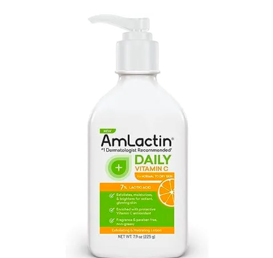 AmLactin Daily Vitamin C Lotion 255g for Normal to Dry Skin — #1 Dermatologist Recommended