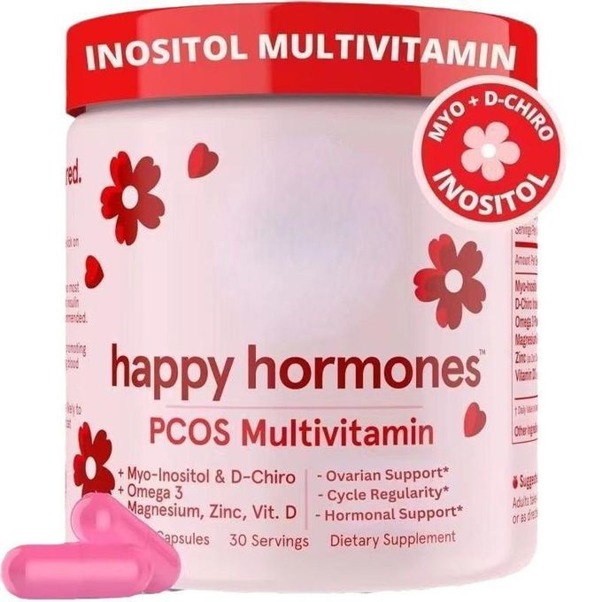 Happy Hormones PCOS Multivitamin - Premium Women Wellness Supplement (120 Capsules)