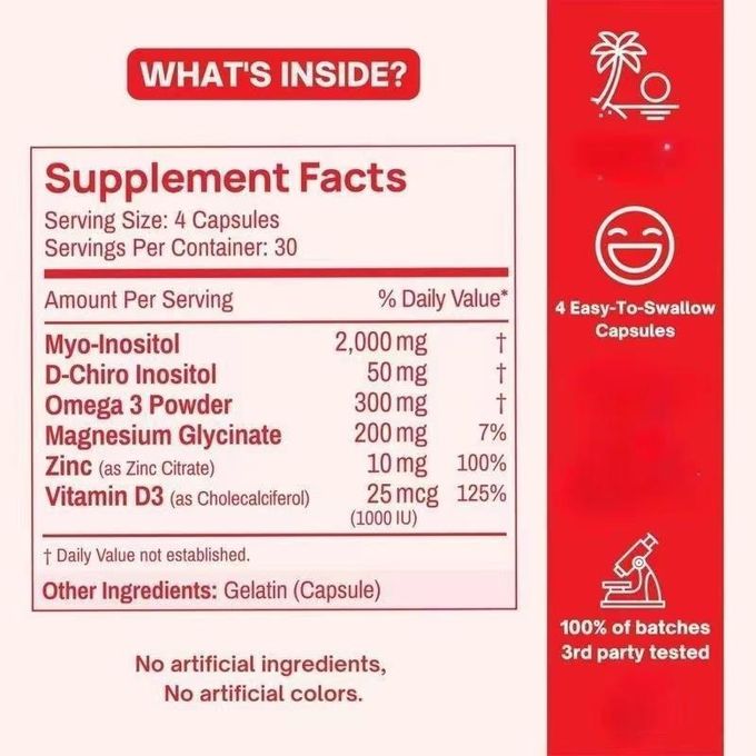 Happy Hormones PCOS Multivitamin - Premium Women Wellness Supplement (120 Capsules)
