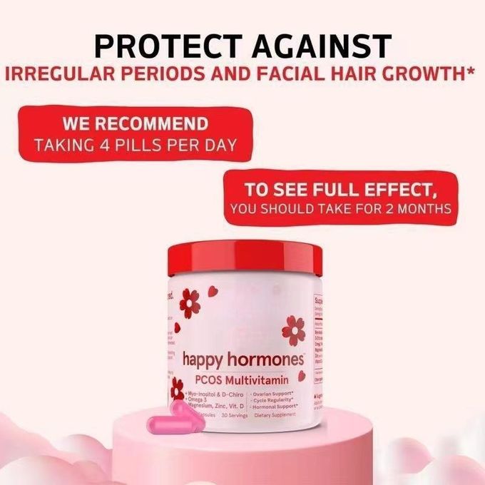 Happy Hormones PCOS Multivitamin - Premium Women Wellness Supplement (120 Capsules)