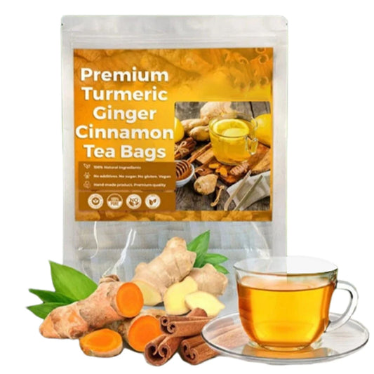 PREMIUM Turmeric Ginger, Cinnamon Tea (60 teabags) – Anti-Inflammatory Wellness Blend