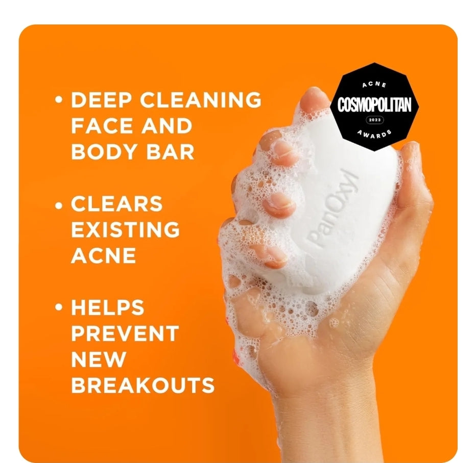 PanOxyl Acne Treatment Bar Soap 10% Benzoyl Peroxide 113g