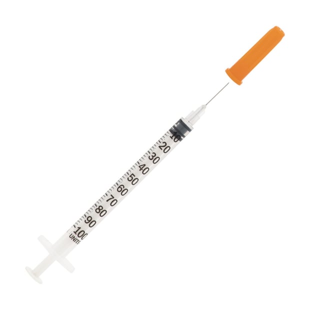 Disposable Insulin Syringe 1ml (100 IU) with Needle 29G x 1/2