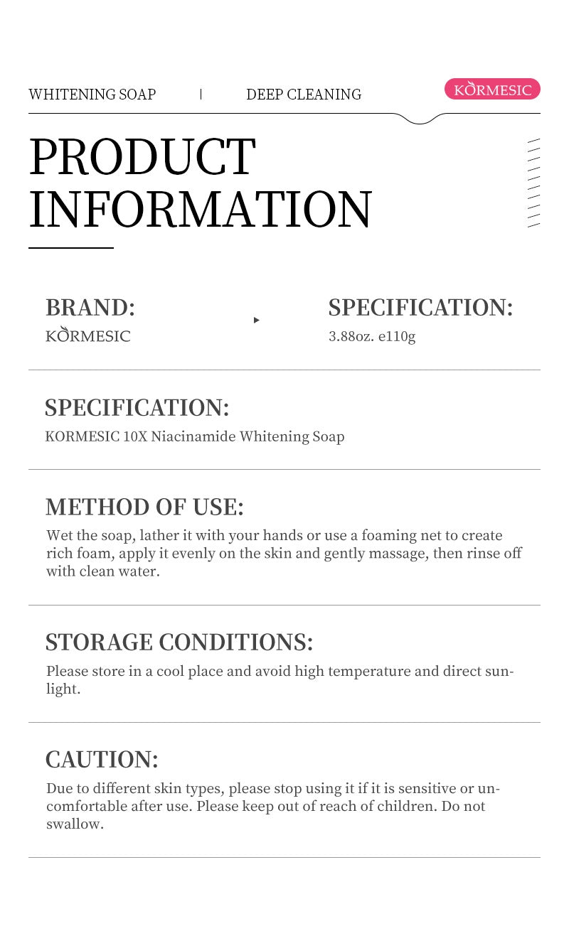 KORMESIC Niacinamide Whitening Soap 110g