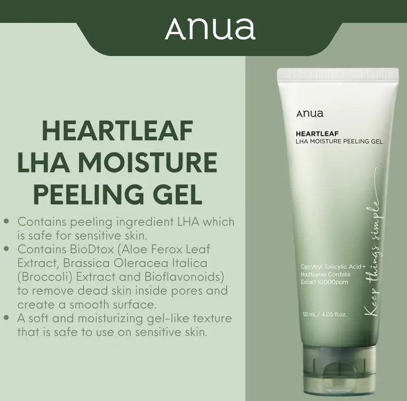 Anua Heartleaf LHA Moisture Peeling Gel 120ml | Gentle Exfoliating Gel
