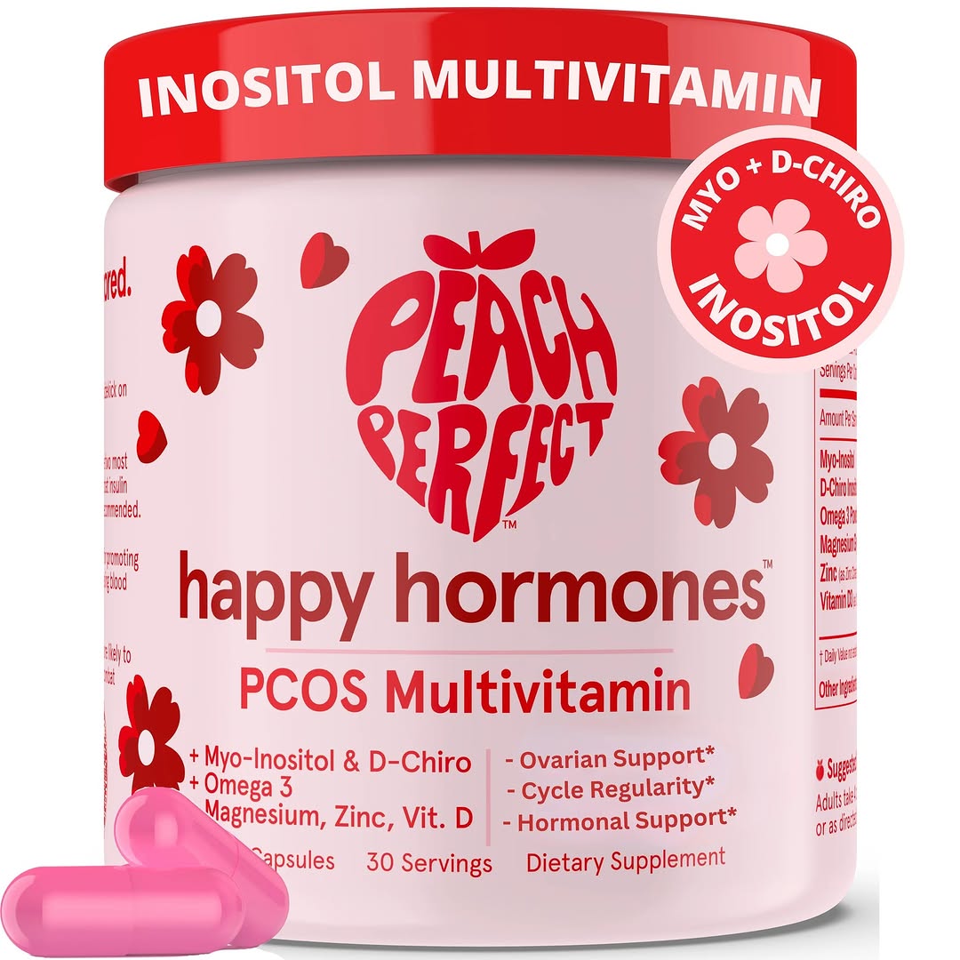 Happy Hormones PCOS Multivitamin - Premium Women Wellness Supplement (120 Capsules)