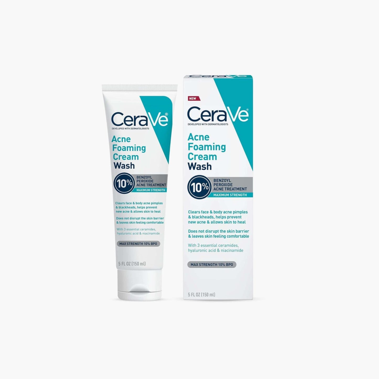 CeraVe Acne Foaming Cream Wash with 10% Benzoyl Peroxide