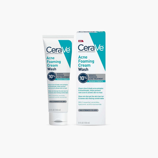 CeraVe Acne Foaming Cream Wash with 10% Benzoyl Peroxide