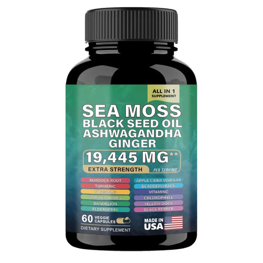 16 IN 1 Supplement Sea Moss Supplement Blend (60 capsules)– 92 Minerals, Thyroid & Gut Health Support