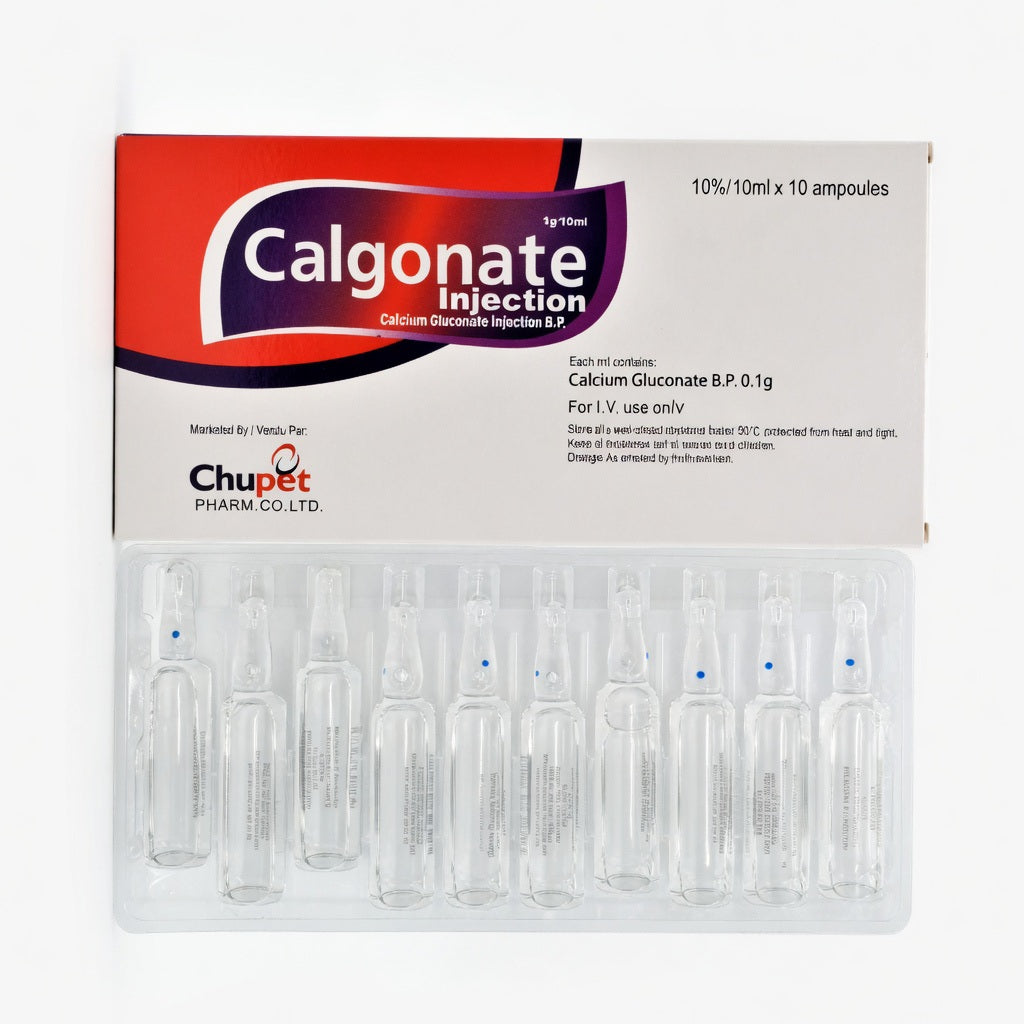 CALCIUM GLUCONATE (Calcium Gluconate 10%W/V) IV INJECTION 10ml x 10 AMPOULES