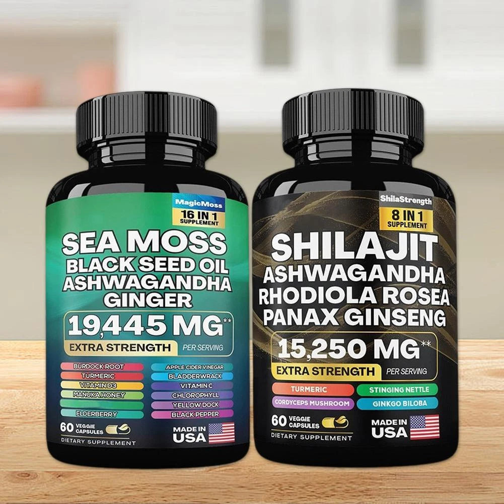 Dynamic Vitality Bundle - Sea Moss Multivitamin & Shilajit Power Combo Set