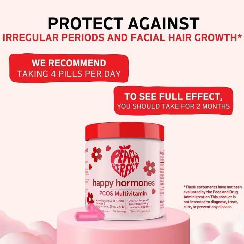 Happy Hormones PCOS Multivitamin - Premium Women Wellness Supplement (120 Capsules)